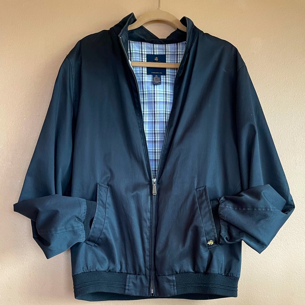 Brooks Brothers Navy Blue Bomber Jacket